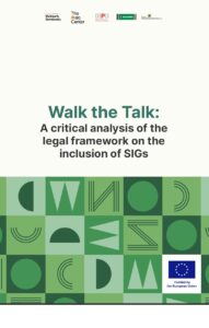 Walk the Talk: A critical analysis of the legal framework on inclusion of special interest groups