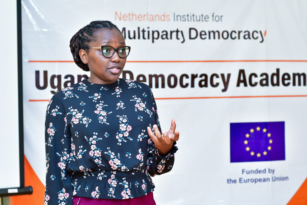 A Democracy Academy participant addresses the room.